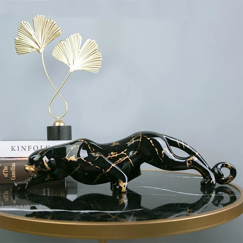 Elegant Jaguar Stenskulptur