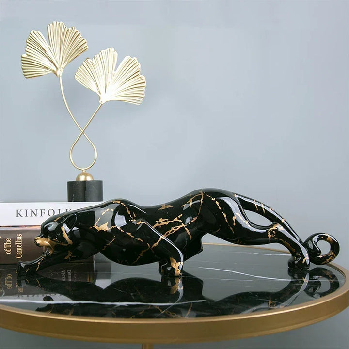 Elegant Jaguar Stenskulptur