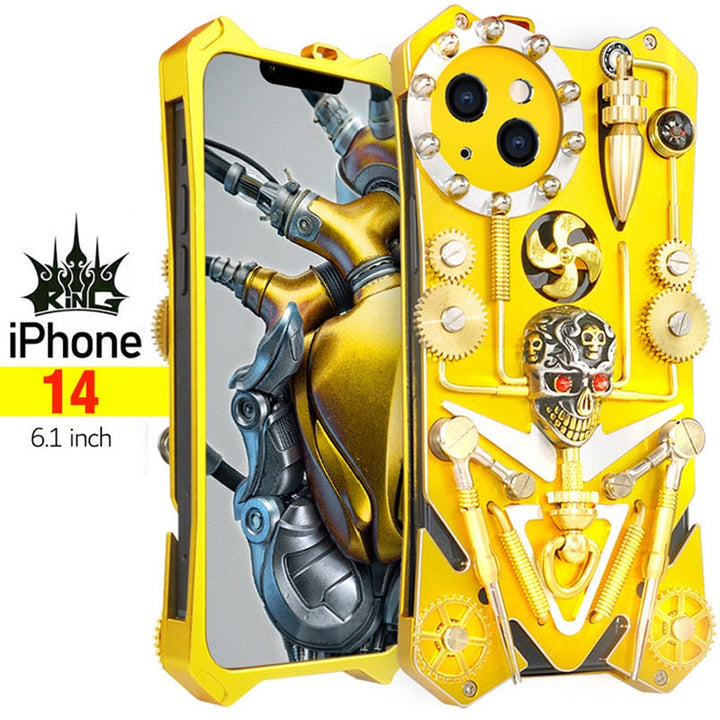 Mechanic Skull Cyberpunk Stil iPhone Cover