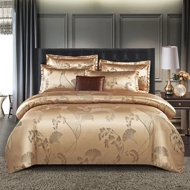Satin Rayon Jacquard Dynebetræk Sæt 264x229cm – Luksus Sommer Sengetøj til Komfortabel Søvn &amp; Hjemmeindretning