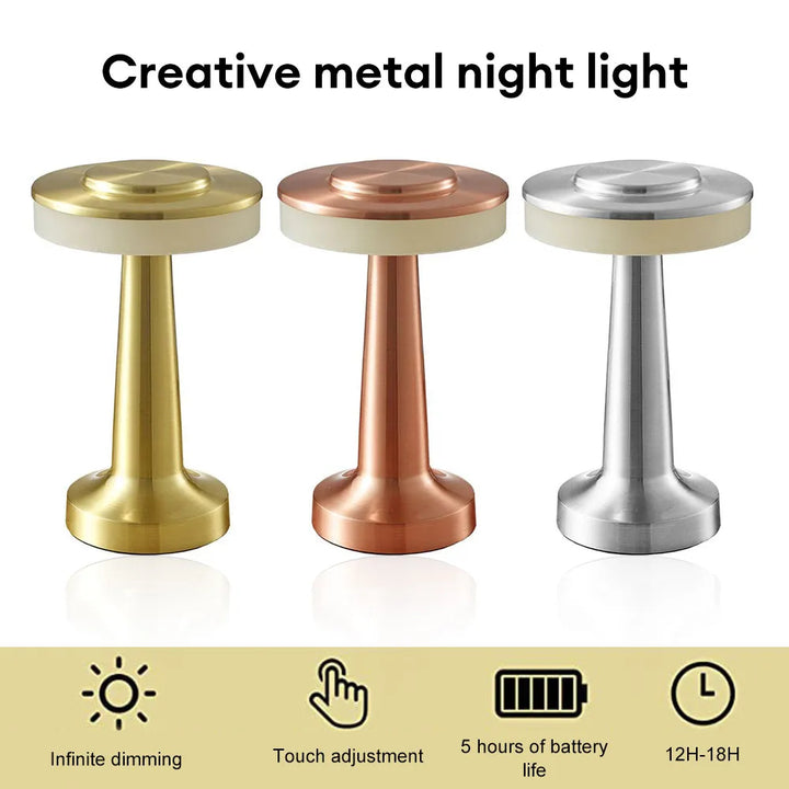Retro LED Bordlampe USB Genopladelig Uendeligt Dæmpbar Nattelys Campinglampe Egnet til Bar Lampe, Soveværelses Ambient Lys