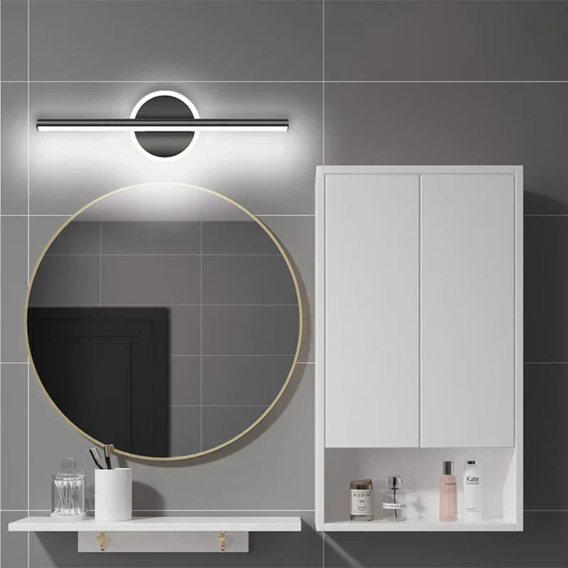 LED Væglampe LineaLux | Sort &amp; Guld | 40/60/80 cm | Varm, Kold &amp; Tre-farvet Lys | Moderne Spejl &amp; Vægbelysning