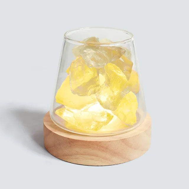 Himalaya Saltlampe - Krystal Nattelys &amp; Æterisk Oliediffuser