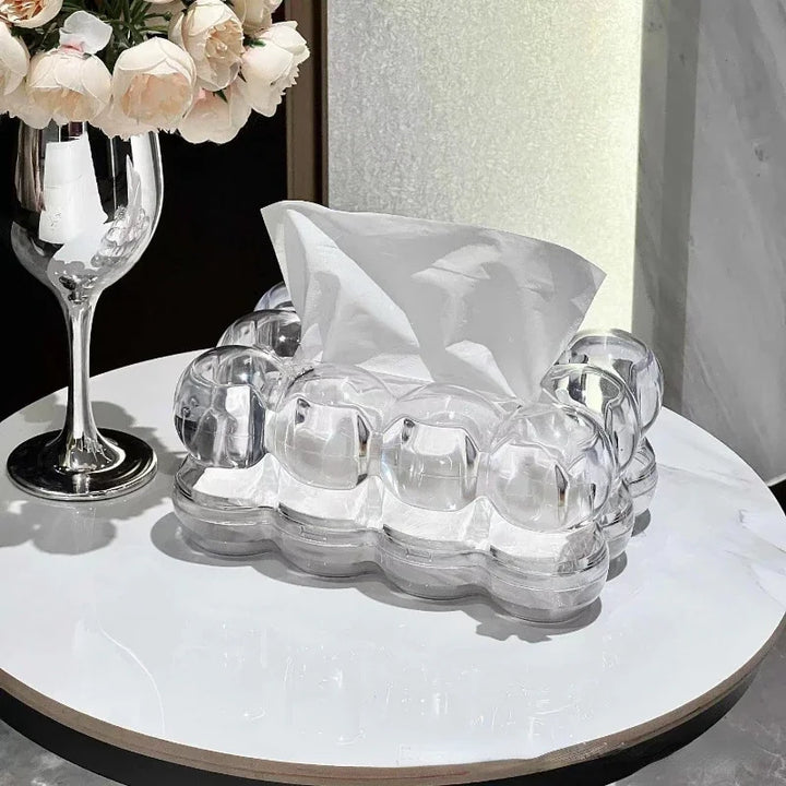 LumiScape Tissue Box – Skulpturel Akryl Design for Moderne Elegance