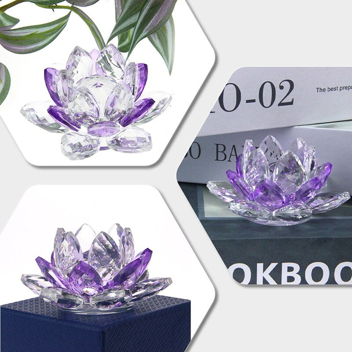 Krystal Lotus Blomst Håndlavet Glas Papirvægt Hjem Deko Ornamenter Figurer Hjem Bryllup Fest Dekoration Gaver Souvenir