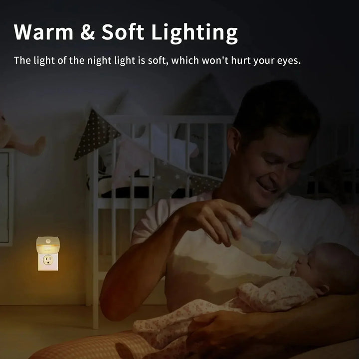 LumoSense LED Nattelys | Med bevægelses- og lyssensor | Dæmpbar og energieffektiv | Varm hvid og kold hvid