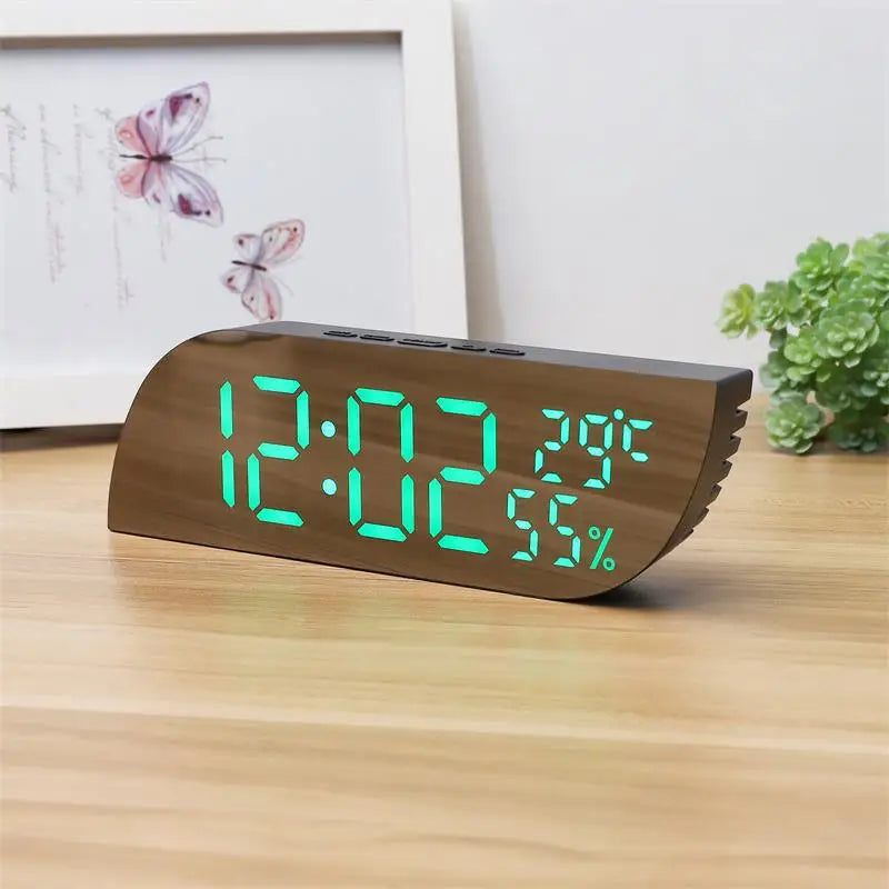 LED Digital Vækkeur med Dobbelt Display &amp; Ubegrænset Snooze