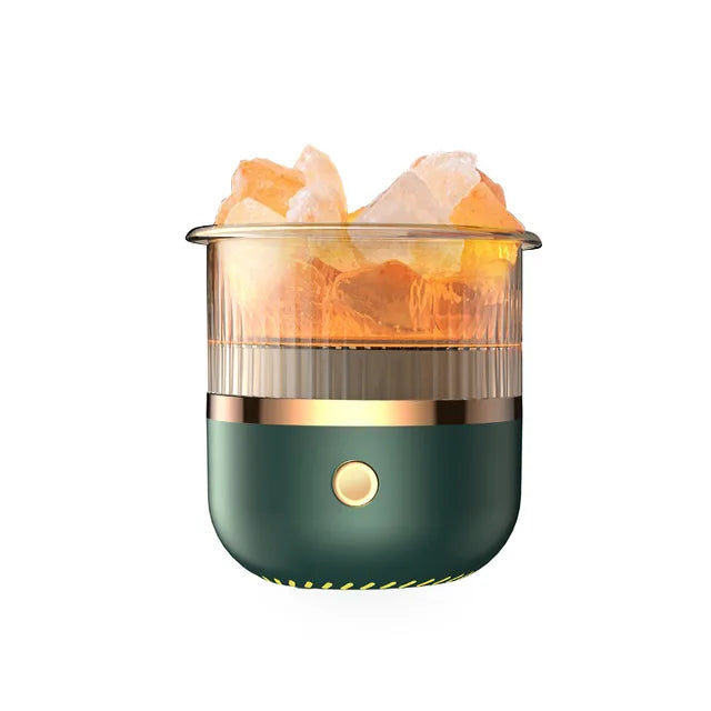 Himalaya saltkrystal lampe &amp; æterisk olie diffuser, USB ultrasonisk luftfugter til hjemmet &amp; kontoret