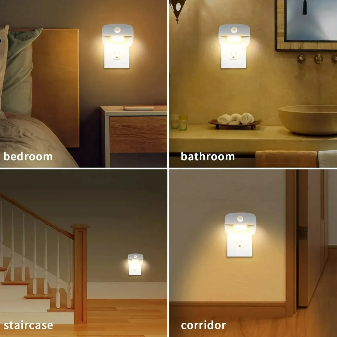 LumoSense LED Nattelys | Med bevægelses- og lyssensor | Dæmpbar og energieffektiv | Varm hvid og kold hvid