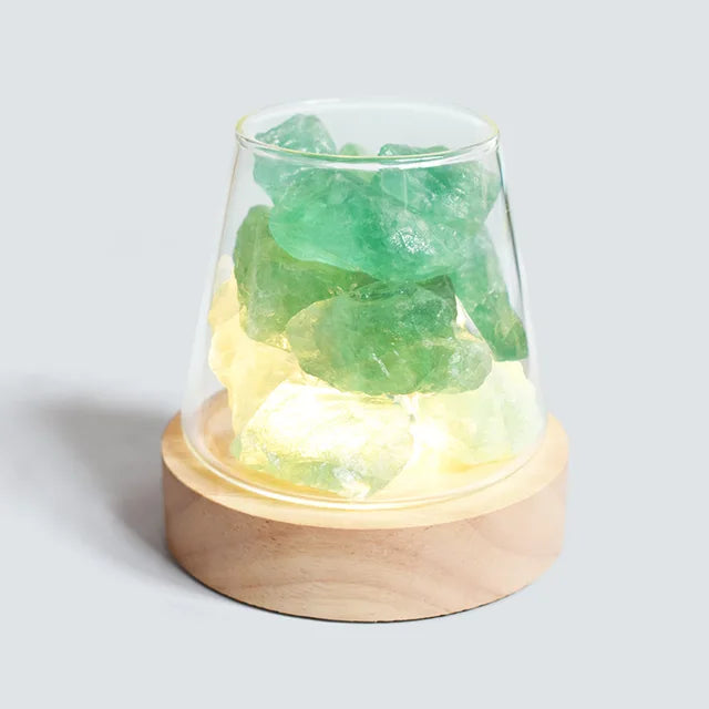Himalaya Saltlampe - Krystal Nattelys &amp; Æterisk Oliediffuser