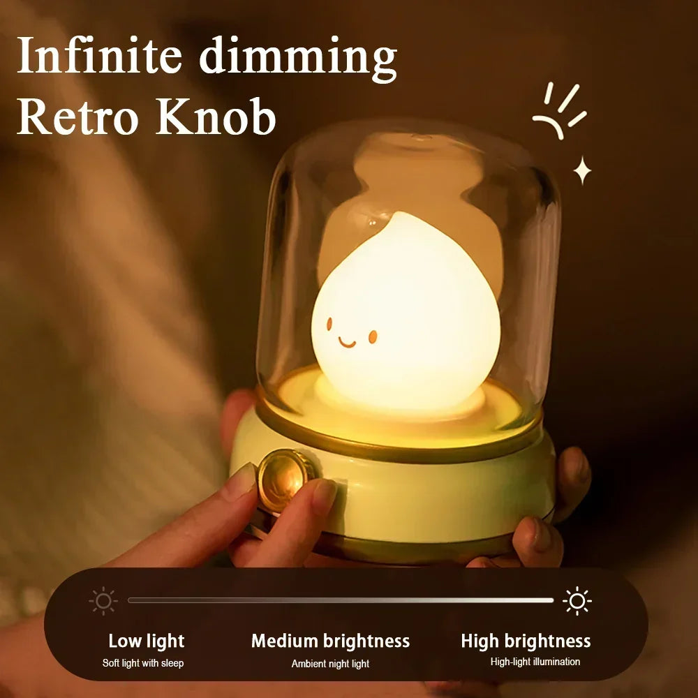LumiFlame LED Nattelys | Retro Oliedesign | USB Genopladelig | Varm Stemningslys