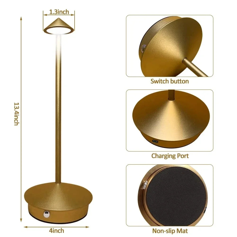 Genopladelig Bordlampe Kreativ Spisestue Touch Led Hotel Bar Kaffe Pina Pro Bordlampe Dekorativ Skrivebordslampe