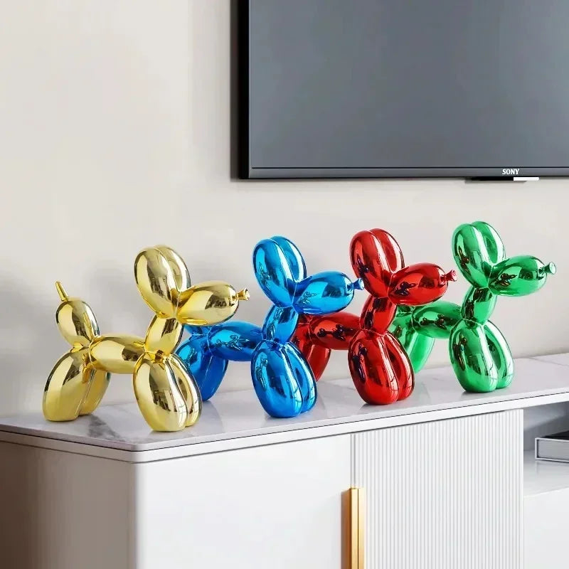 Nordisk Ballon Hund Skulptur Harpiks Dyr Ornament Kunst Skulpturer og Figurer Håndværk Hjem Dekoration Værelse Skrivebords Tilbehør