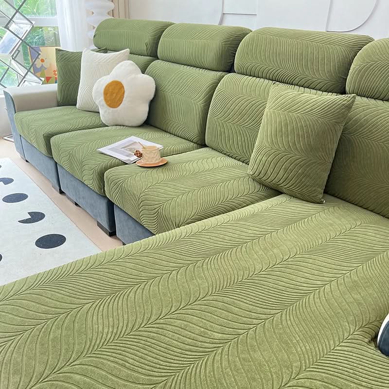 PlushSecure - Elegant Jacquard Sofa Betræk til Skridsikker Komfort