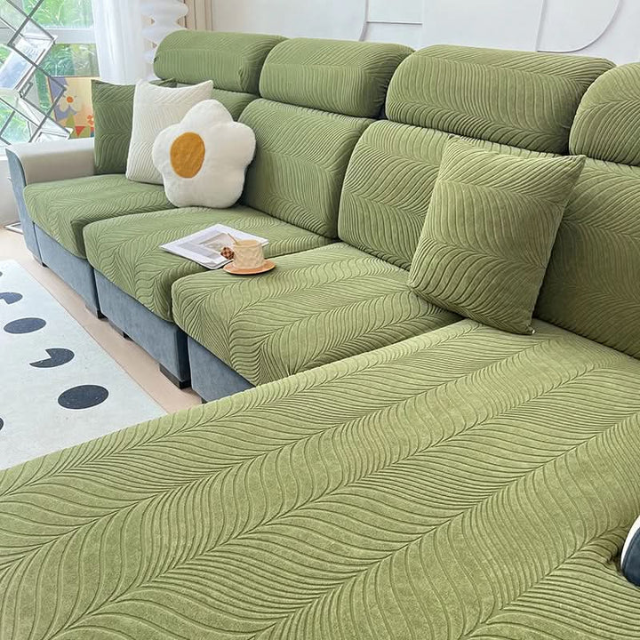 PlushSecure - Elegant Jacquard Sofa Betræk til Skridsikker Komfort
