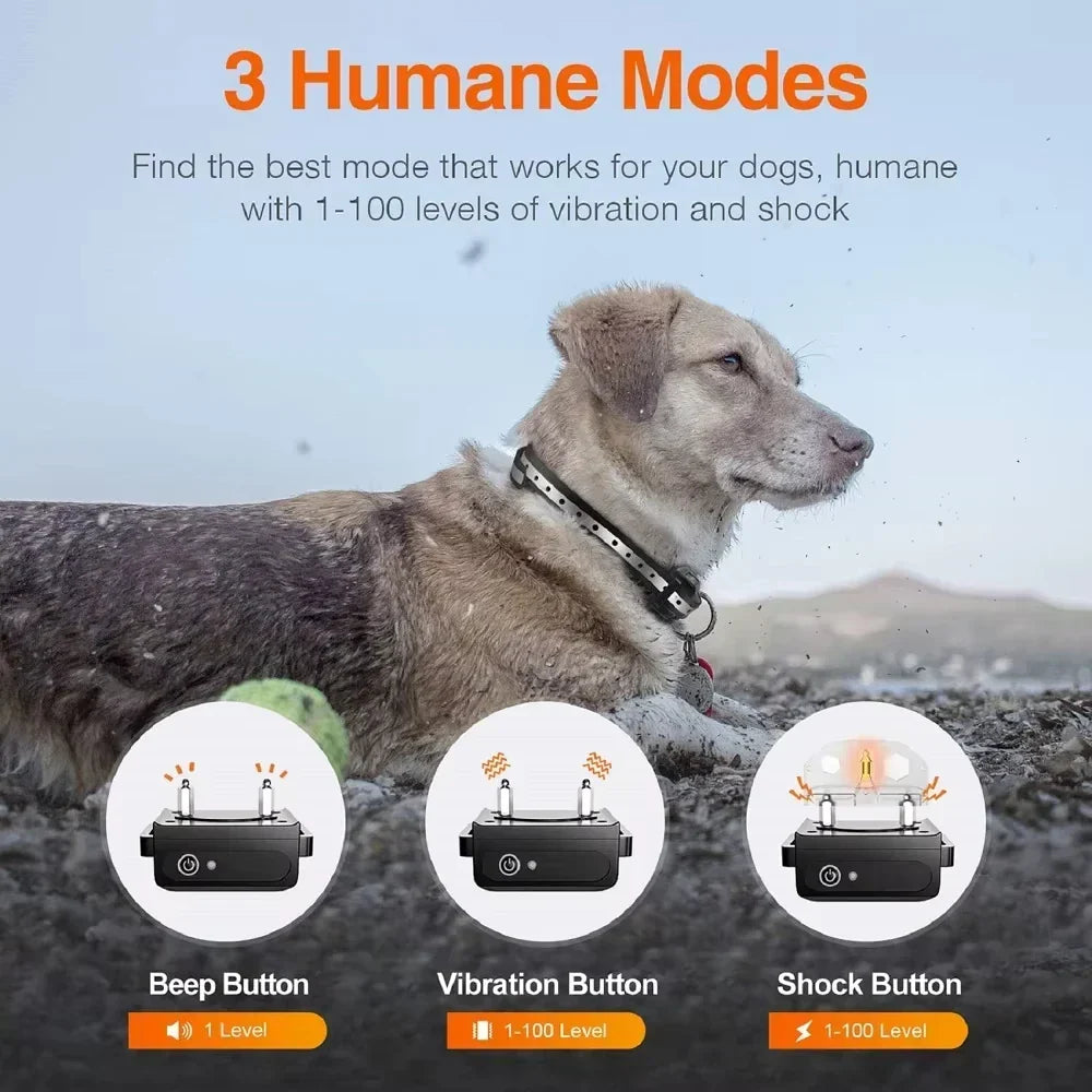 Genopladelig Elektrisk Hundetræningskrave med Fjernbetjening &amp; 1000m Rækkevidde – PetControl