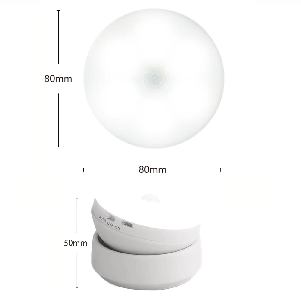LumiFlex360 LED Natlampe | Bevægelsessensor | 360° Rotérbar | Genopladelig | Magnetisk &amp; Trådløs