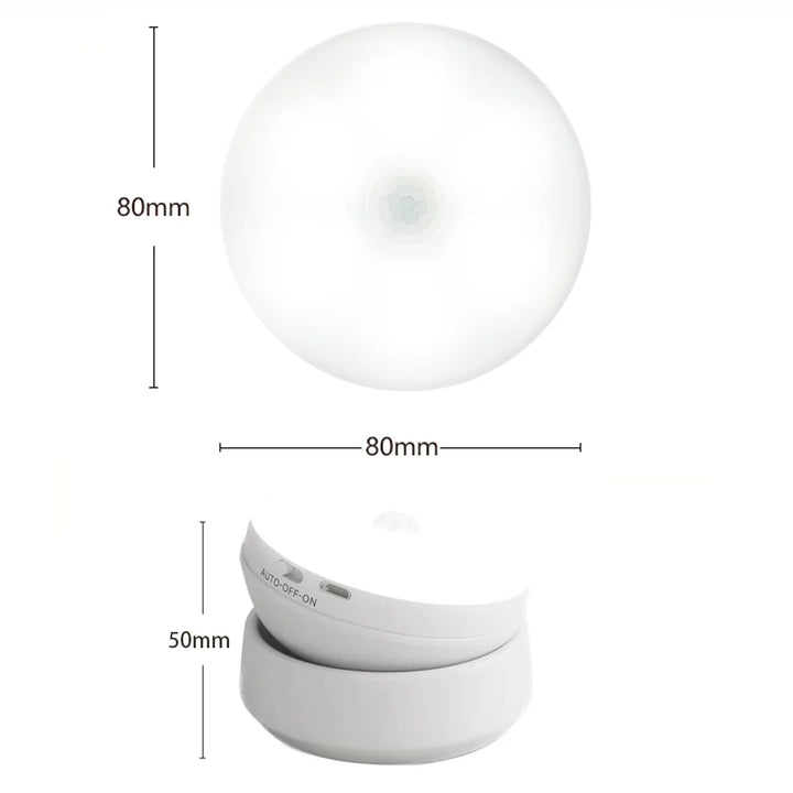 LumiFlex360 LED Natlampe | Bevægelsessensor | 360° Rotérbar | Genopladelig | Magnetisk &amp; Trådløs