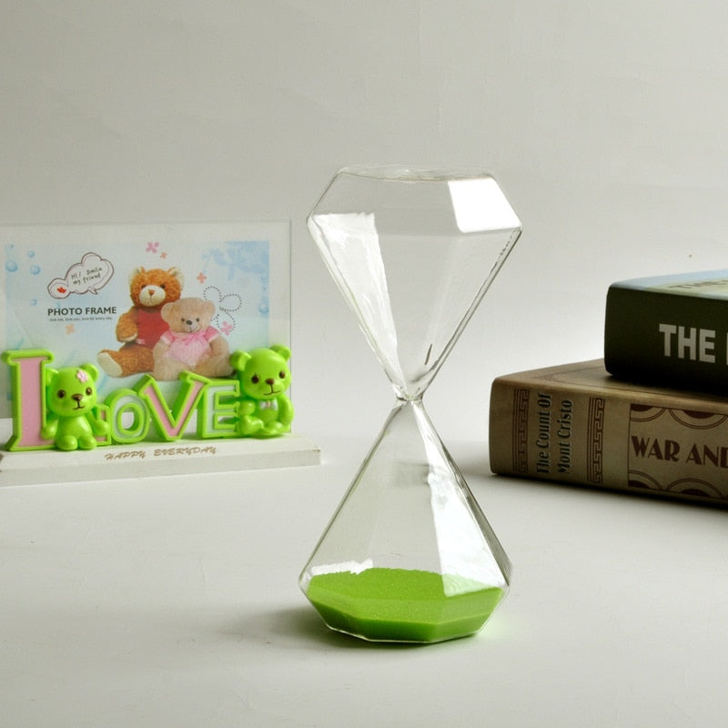 5–60 minutters diamant timeglas, timeglas, timeglas, gave til børn, timeglas, hjemmedekoration, fås i flere farveindstillinger