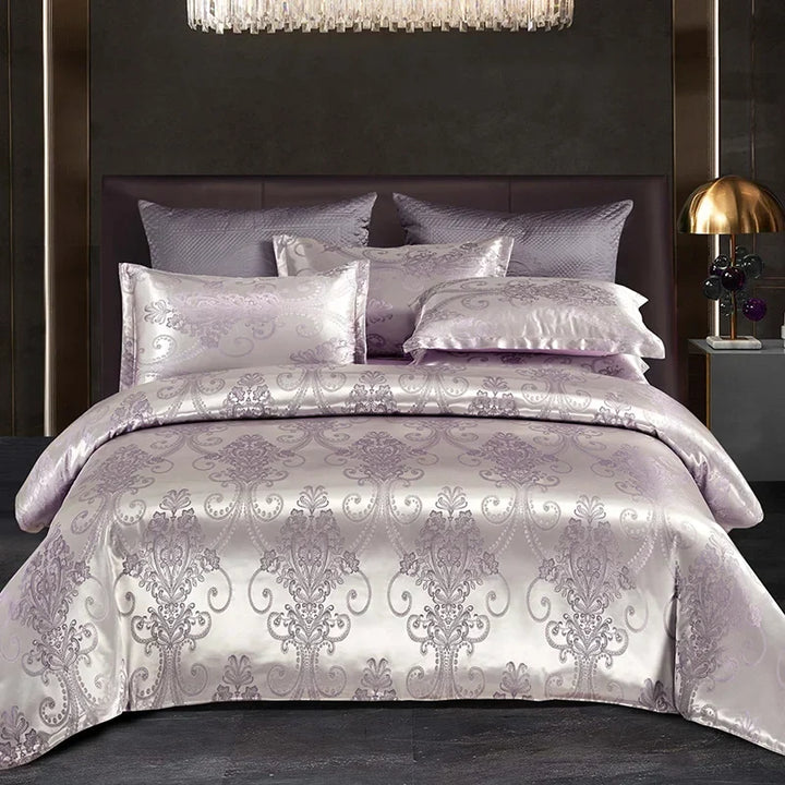 Satin Rayon Jacquard Dynebetræk Sæt 264x229cm – Luksus Sommer Sengetøj til Komfortabel Søvn &amp; Hjemmeindretning