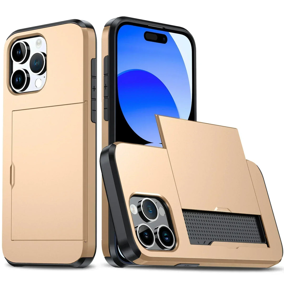 LuxShield iPhone Cover med Kort Holder | Slankt Design | Kortopbevaring | Beskyttelse &amp; Stil
