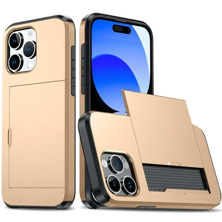 LuxShield iPhone Cover med Kort Holder | Slankt Design | Kortopbevaring | Beskyttelse &amp; Stil