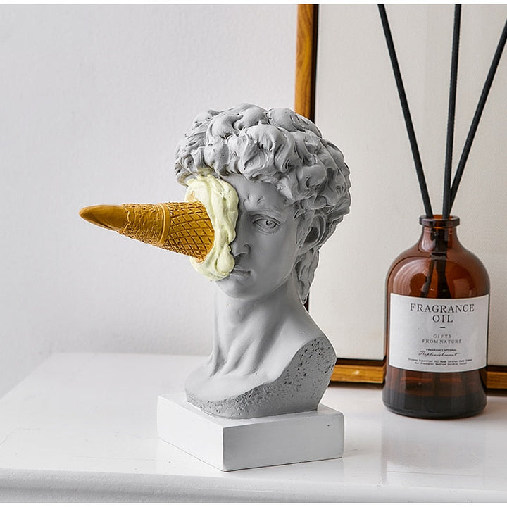 David Figur med Is-sculptur til Hjemmet