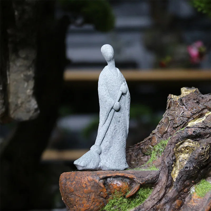 Buddha Sten Statue Lille Buddhister Tibetansk Buddhisme Figurer Zen Have Ornament Meditation Hjem Akvarium Dekoration