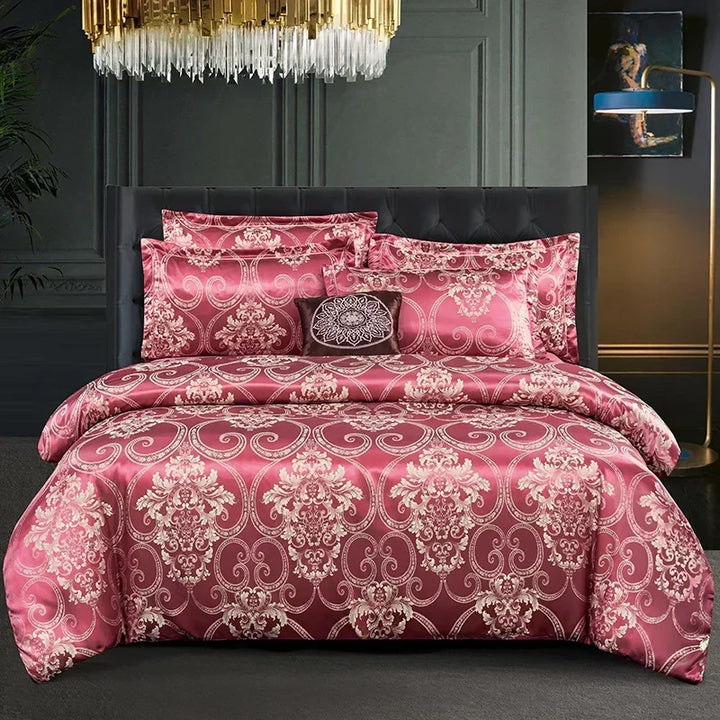 Satin Rayon Jacquard Dynebetræk Sæt 264x229cm – Luksus Sommer Sengetøj til Komfortabel Søvn &amp; Hjemmeindretning