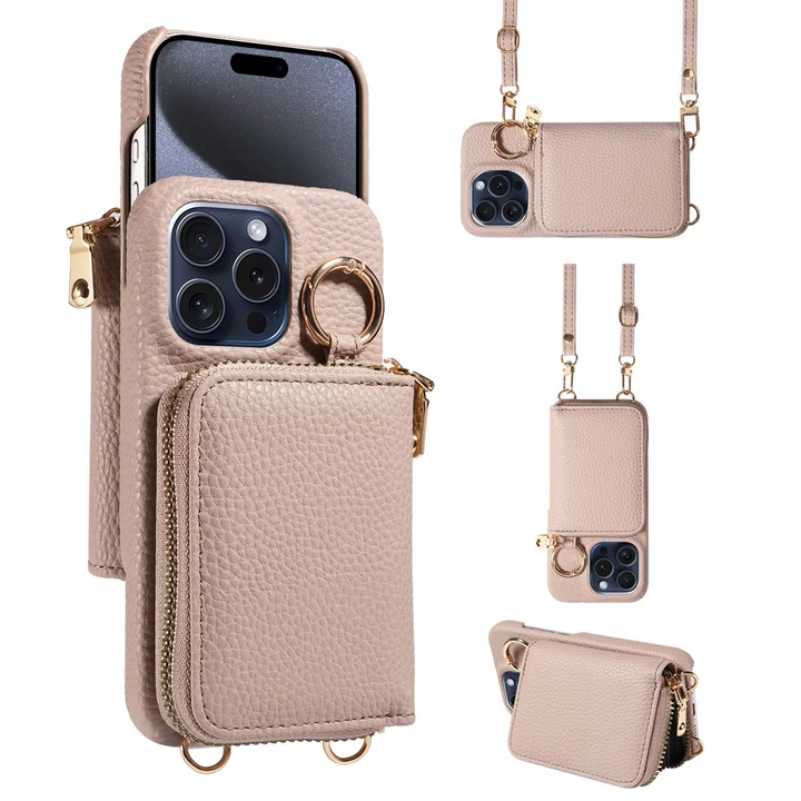 Premium Læder Multi-Funktion iPhone Cover med Anti-Degaussing Beskyttelse