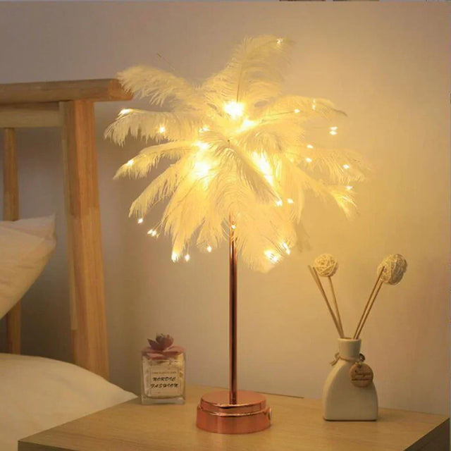 LED Forårs Bordlampe Nattelys USB-drevet Fjernbetjening Natbordlamper