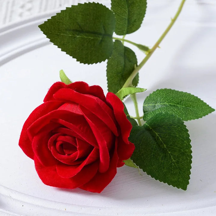 20 stk. Realistisk Velvet Silke Rose Bouquet