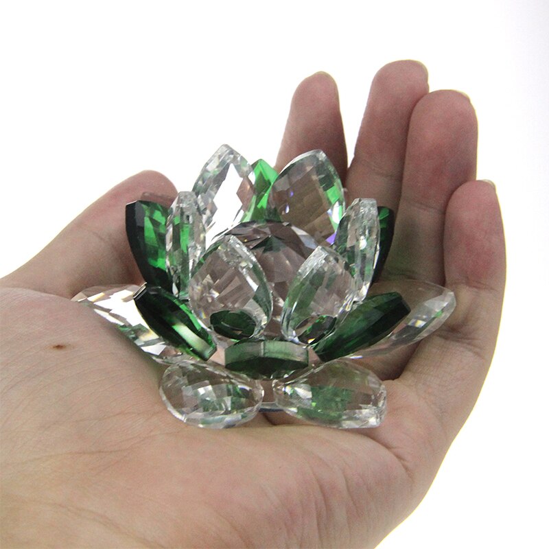 Krystal Lotus Blomst Håndlavet Glas Papirvægt Hjem Deko Ornamenter Figurer Hjem Bryllup Fest Dekoration Gaver Souvenir