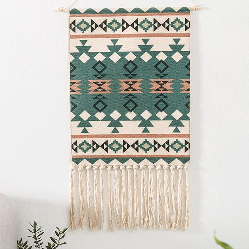 Bohemsk Væg Tapestry, Makrame Vægophæng, Hjem Deko, Bomulds Linned Frynse, Håndlavet, Vævet, Geometrisk Lærred Kunst, Baggrund Væg Tapestries