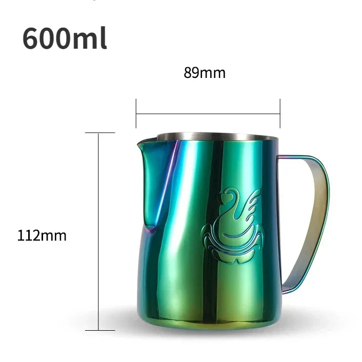600ml rustfrit stål kaffekande mælkeskummer kop flødeskum maker espresso latte art værktøj elegant svane