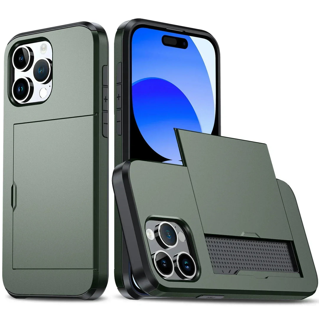 LuxShield iPhone Cover med Kort Holder | Slankt Design | Kortopbevaring | Beskyttelse &amp; Stil