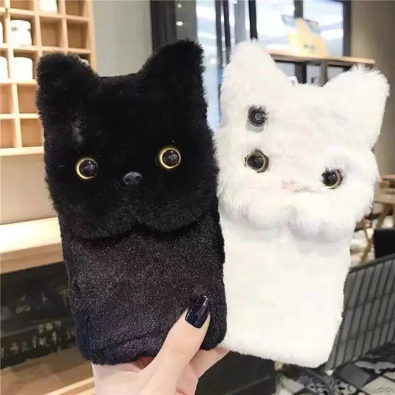 Fluffy Kat Varm Plush Fluffy iPhone Cover