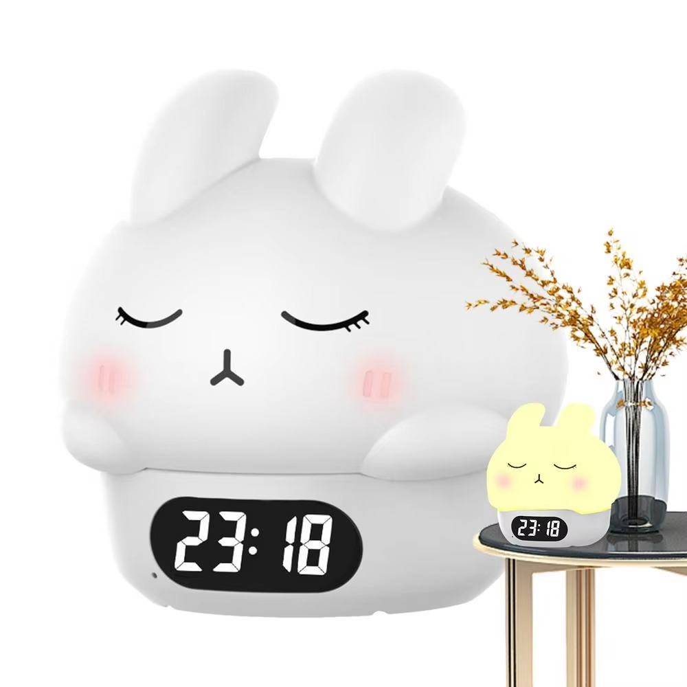 Bunny Digital Vækkeur med Søvntræner og Nattelys
