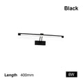 80-100cm LED væglampe - Moderne sort/sølv væglampe til badeværelset, indvendigt monteret billedlys