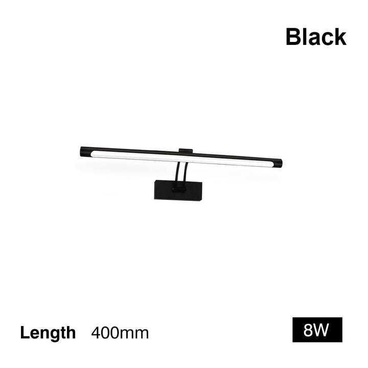 80-100cm LED væglampe - Moderne sort/sølv væglampe til badeværelset, indvendigt monteret billedlys