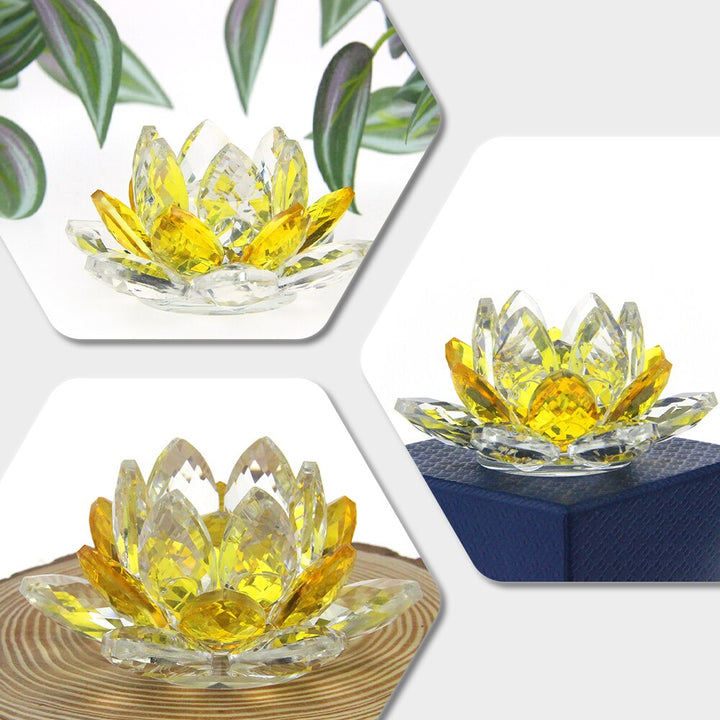 Krystal Lotus Blomst Håndlavet Glas Papirvægt Hjem Deko Ornamenter Figurer Hjem Bryllup Fest Dekoration Gaver Souvenir