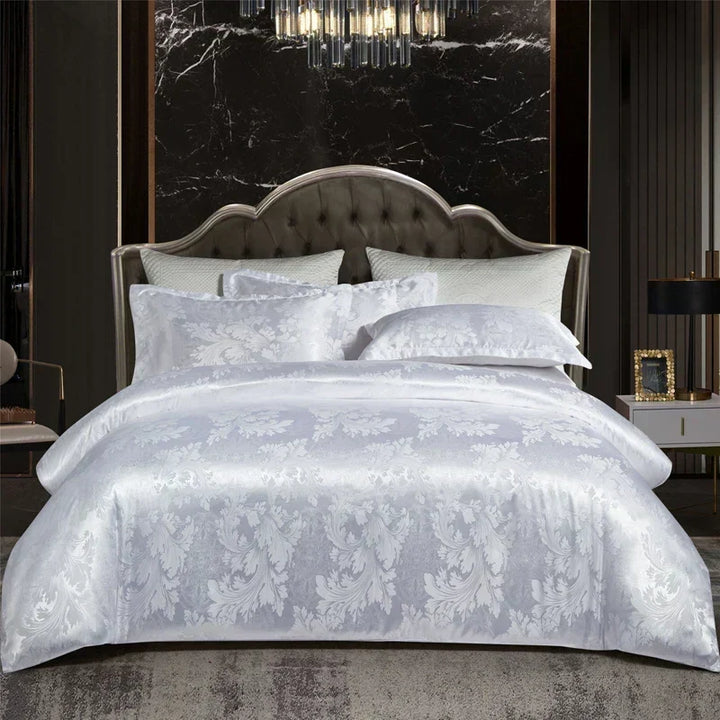 Satin Rayon Jacquard Dynebetræk Sæt 264x229cm – Luksus Sommer Sengetøj til Komfortabel Søvn &amp; Hjemmeindretning