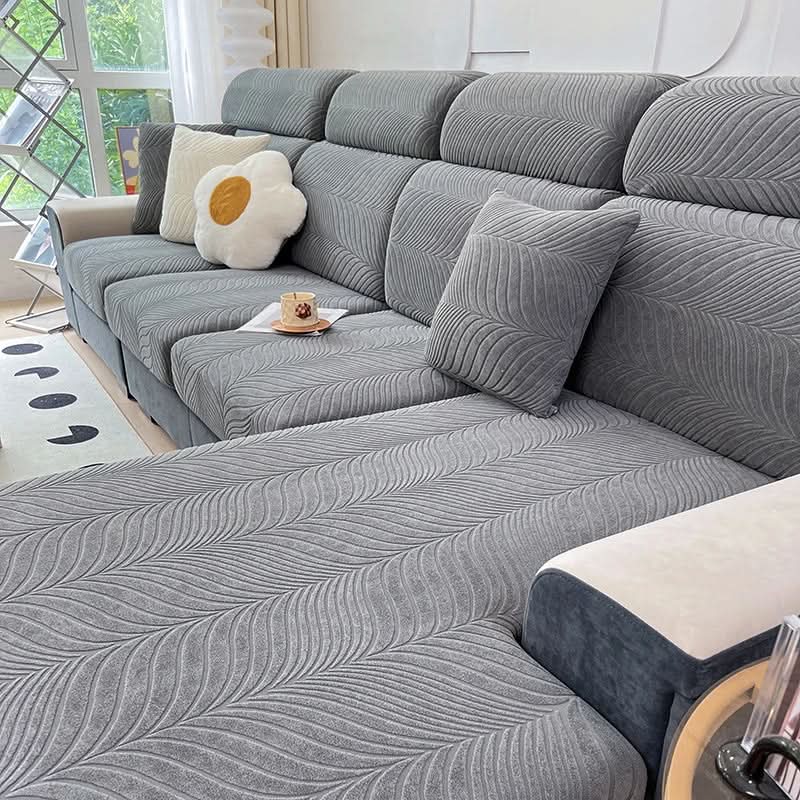 PlushSecure - Elegant Jacquard Sofa Betræk til Skridsikker Komfort