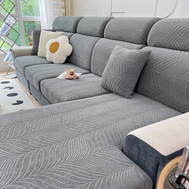 PlushSecure - Elegant Jacquard Sofa Betræk til Skridsikker Komfort