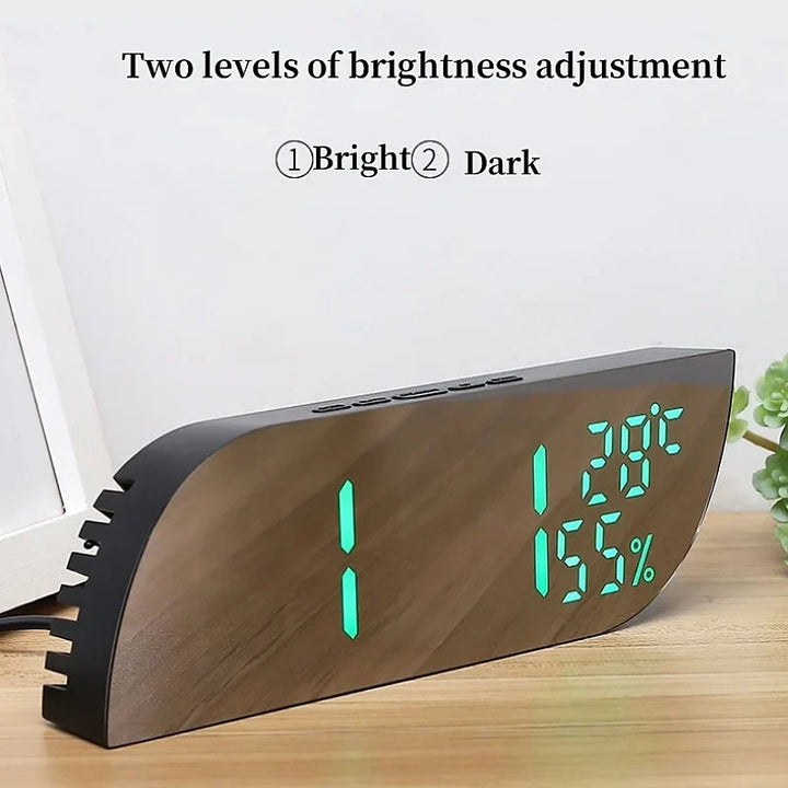 LED Digital Vækkeur med Dobbelt Display &amp; Ubegrænset Snooze