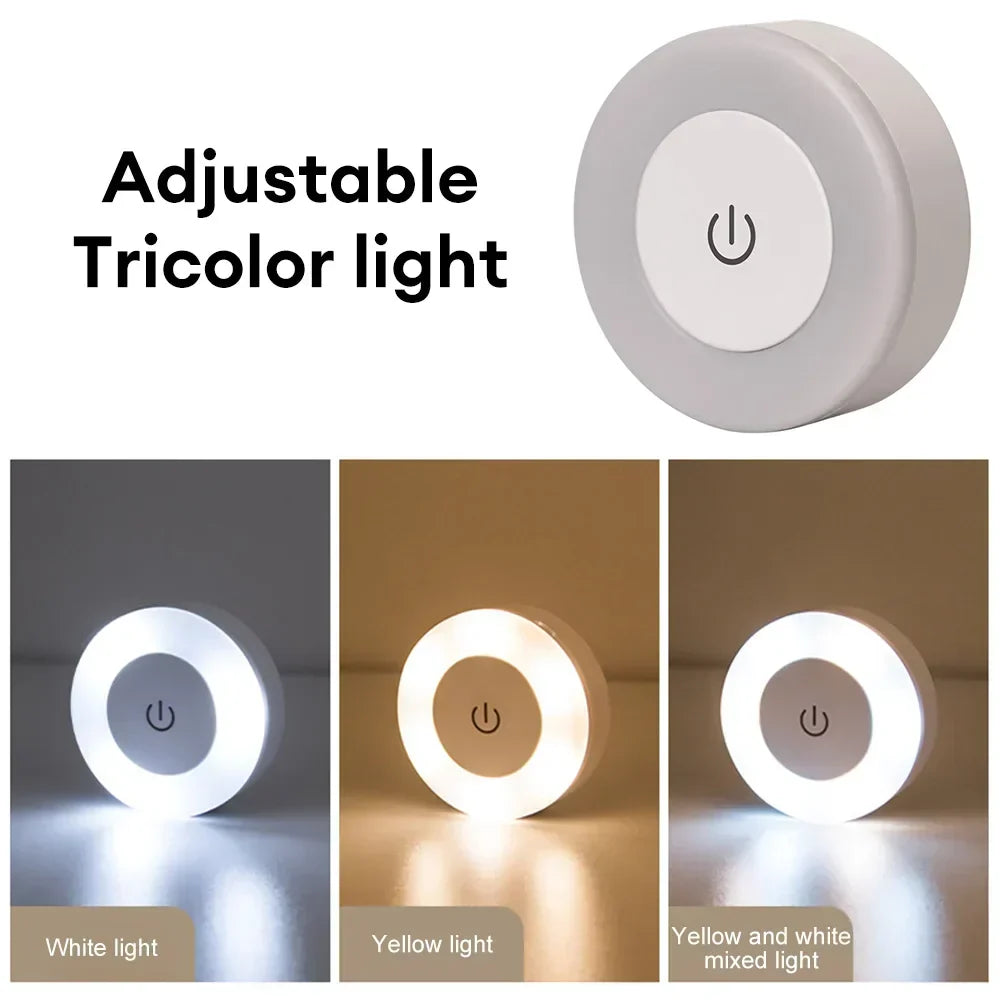 LUMORA Touch LED Nattelygte | USB Genopladelig | Magnetisk &amp; Trinløs Dæmpning | Varm &amp; Kold Lys