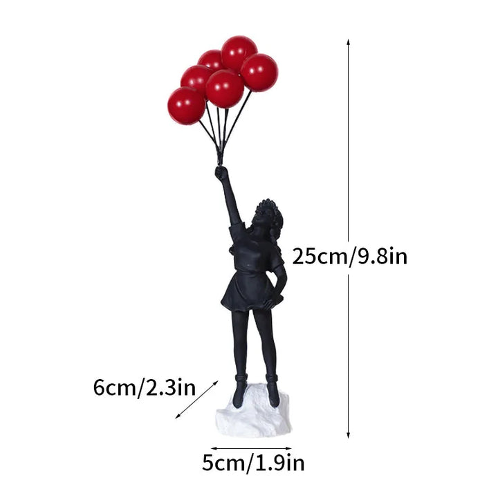 Dropshipping Banksy Skulptur Samling Blomster Kast Statue Pop Art Moderne Ballon Pige Figurine Kontor Hjem Dekoration