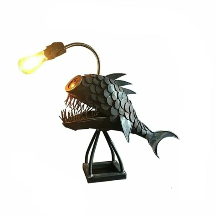 Bordlampe - RusticFish - Justerbart lys - Håndlavet kunstnerisk charme