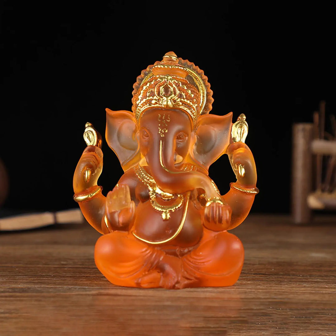 Sjældne farvede semi-gennemsigtige Ganesh-statuer for held i dit hjem