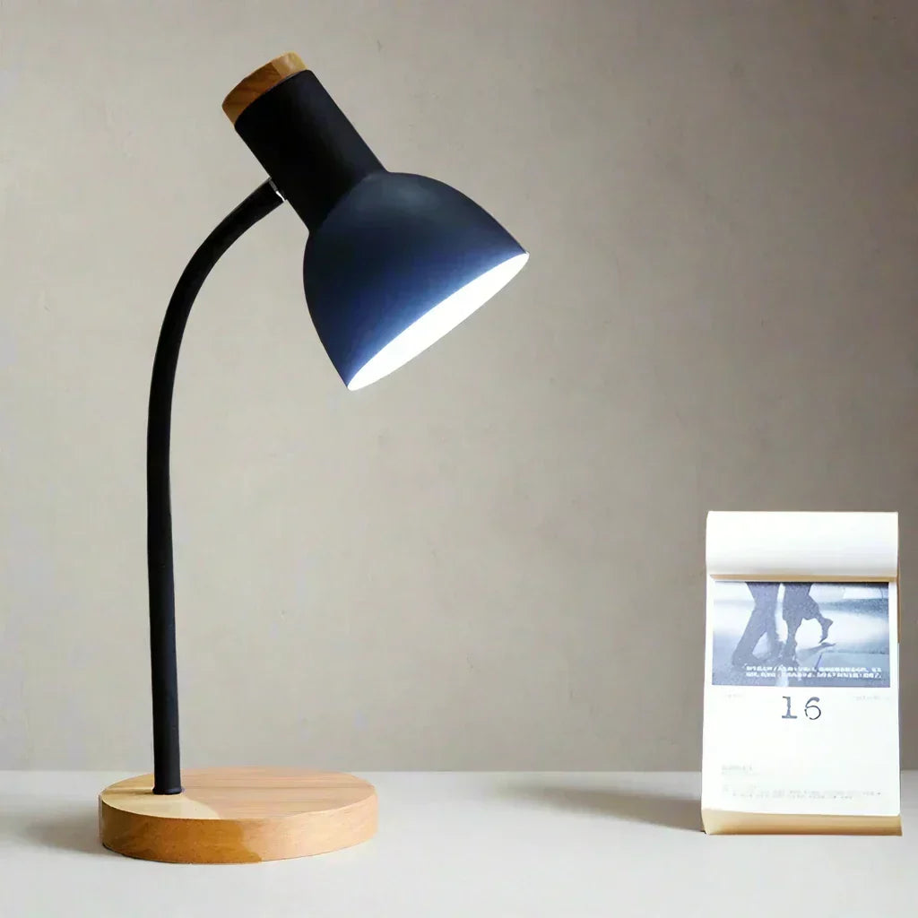 Efterårs- og Vinterbelysning | Nordisk Kreativ Trækunst Jern LED Skrivebordslampe - Moxie
